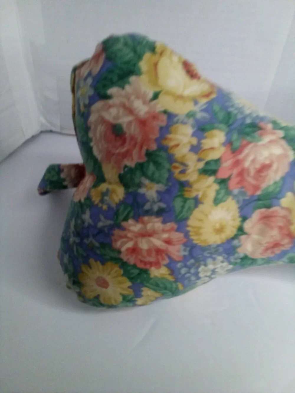 3 Side Neck Pillow Dog Bone Shape Vintage Floral Cottagecore Handmade